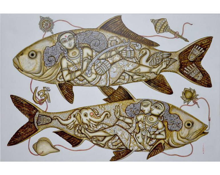 Original Contemporary Classical Mythology Paintings by Santosh Kumar