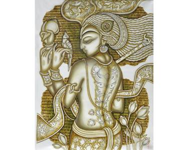 Original Contemporary Classical Mythology Painting by santosh kumar