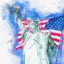 Collection Statue of Liberty watercolor digital art