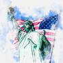 Collection Statue of Liberty watercolor digital art