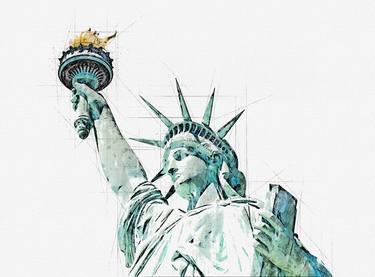 Statue of Liberty architectural sketch thumb