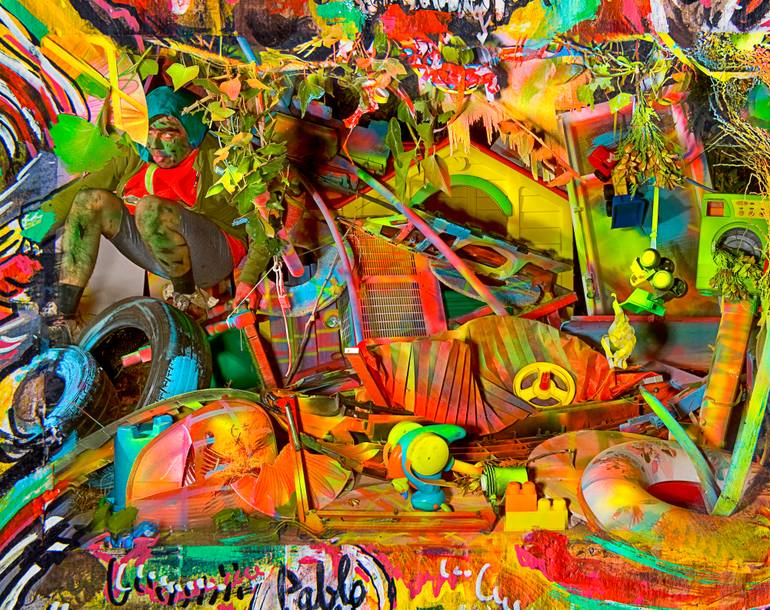 Original Abstract Expressionism Abstract Painting by Pablo Tello