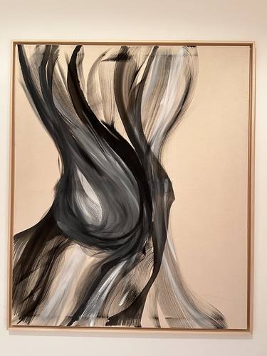 Original Black & White Abstract Painting by Liv Olsen