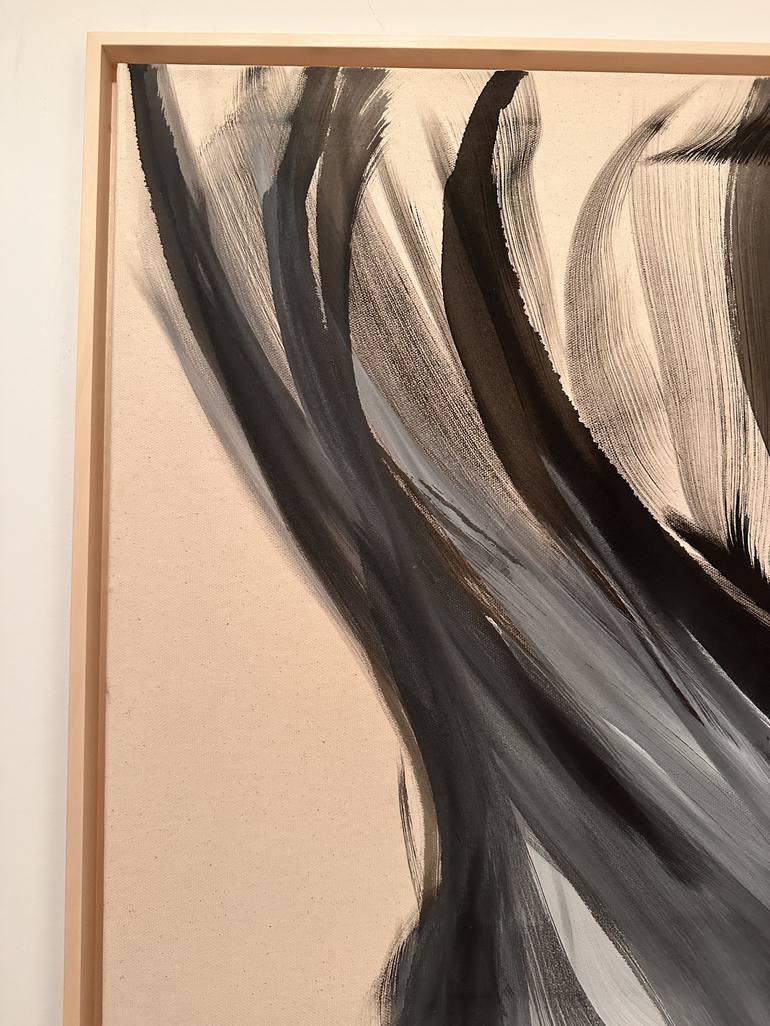 Original Black & White Abstract Painting by Liv Olsen