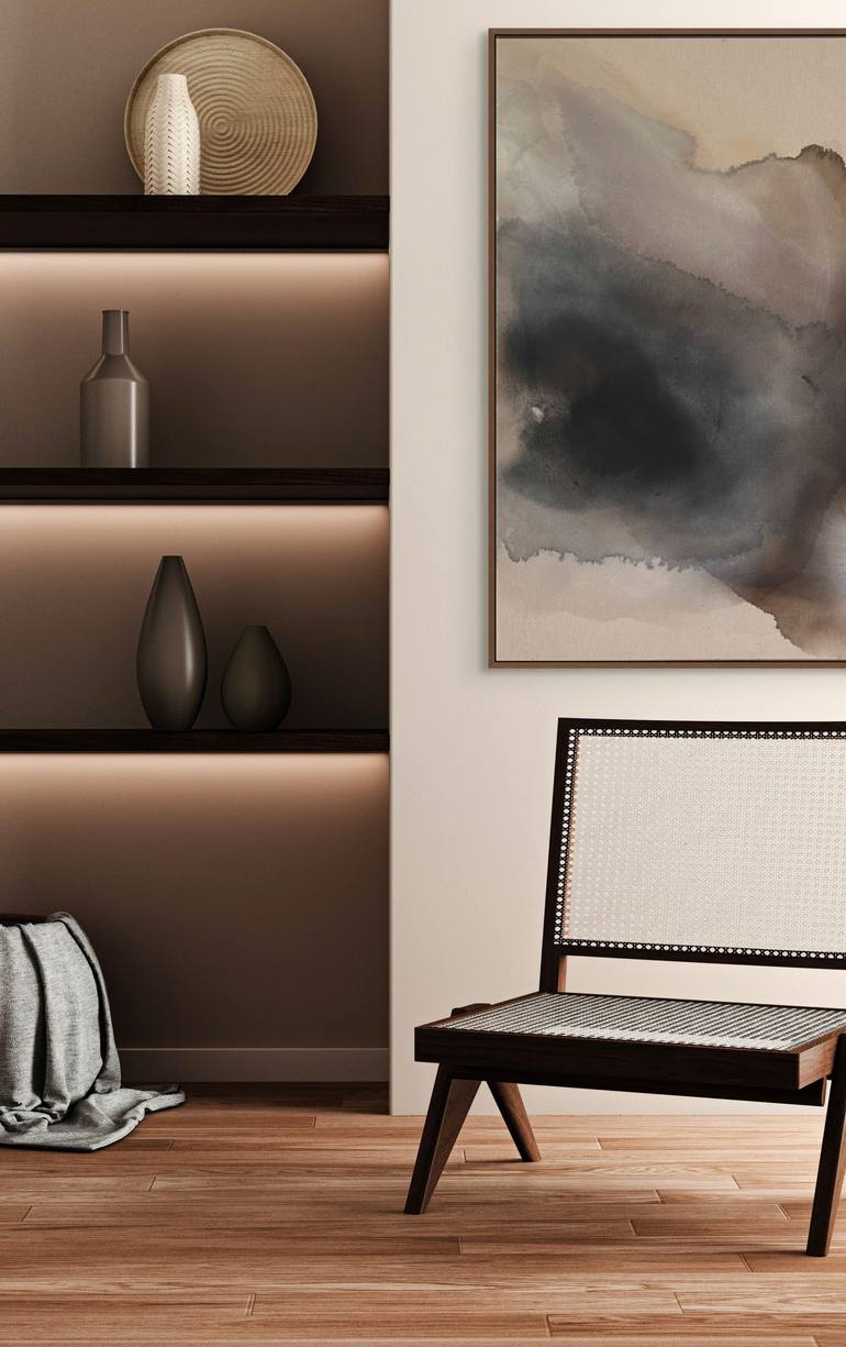 Original Bauhaus Abstract Painting by Liv Olsen