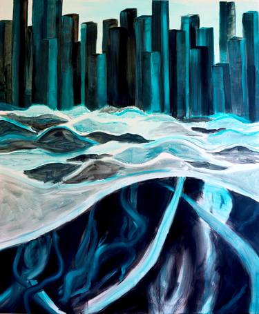 Original Abstract Seascape Paintings by Naomi Mitsuko Makkelie