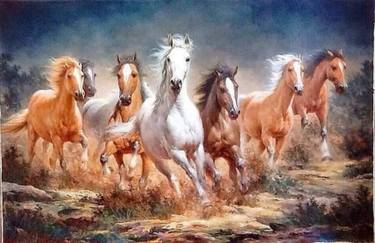 Print of Realism Horse Paintings by MD Atikur Rahman