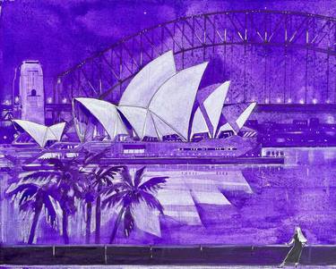 Sydney Opera House. The Iconic View. Purple. thumb