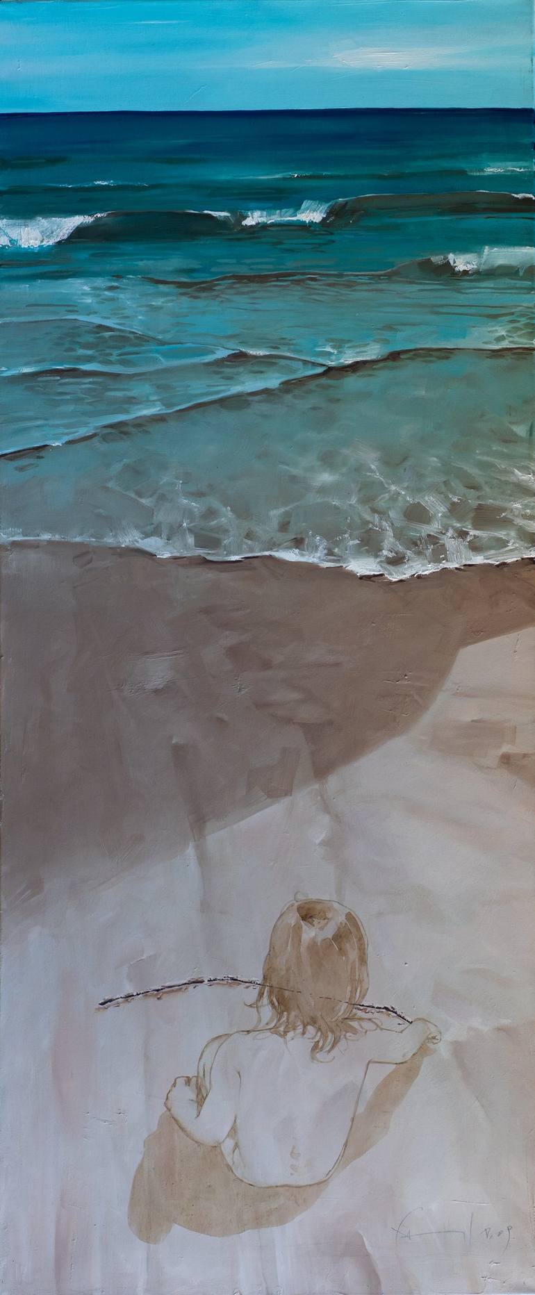 Original Contemporary Beach Painting by Xavi Figueras