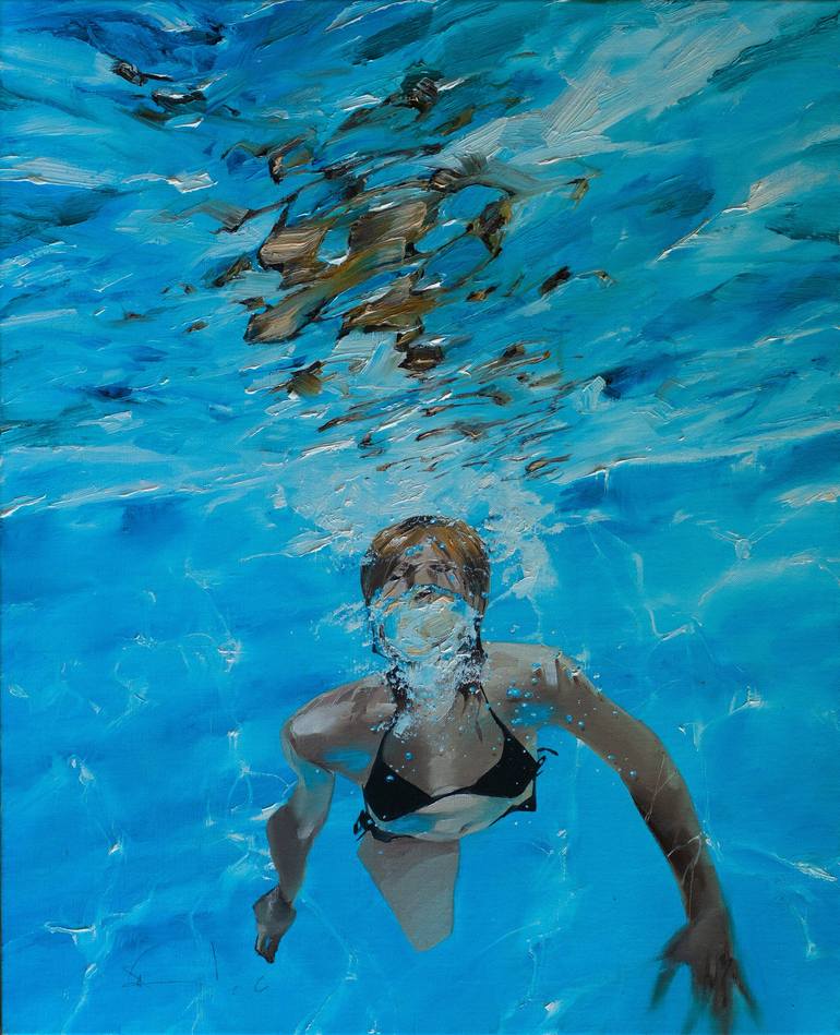 Original Contemporary Water Painting by Xavi Figueras