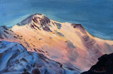 Micro landscape 3 - blue pink ochre dawn mountain thumb