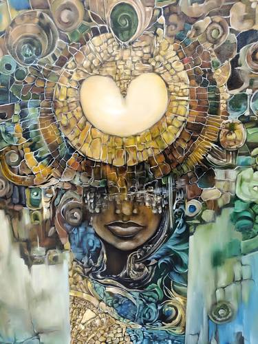 Original Figurative Outer Space Paintings by Olga Van Dine