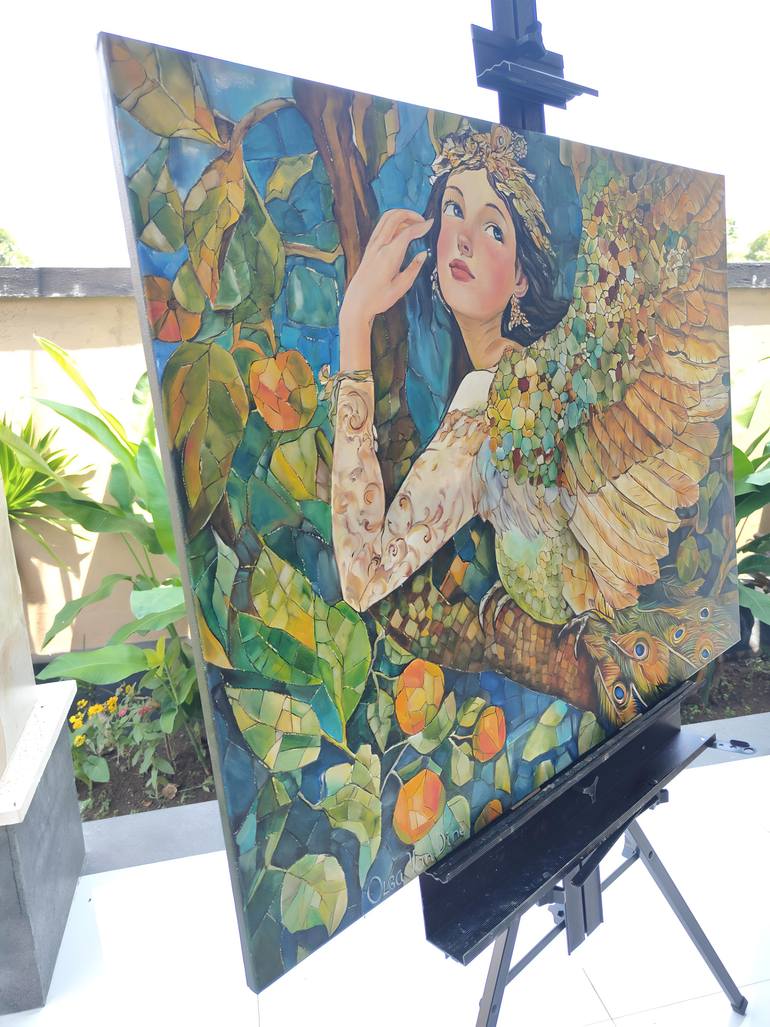 Original Abstract Fantasy Painting by Olga Van Dine