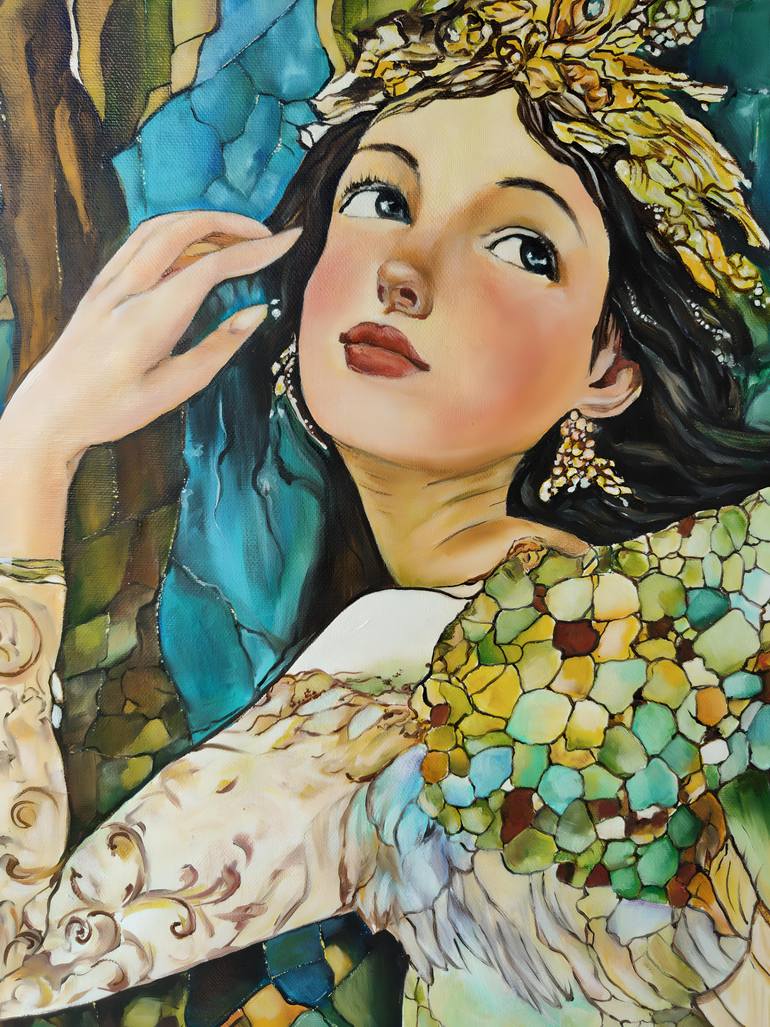 Original Abstract Fantasy Painting by Olga Van Dine