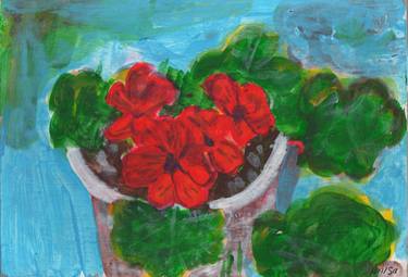 red geranium acril painting thumb