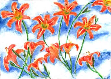 Original Illustration Floral Paintings by Anisa XA