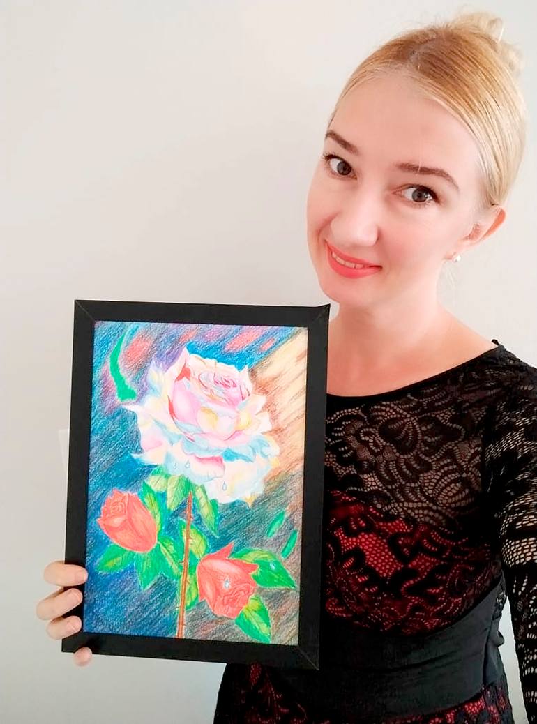 Original Contemporary Floral Drawing by Angelina Chub