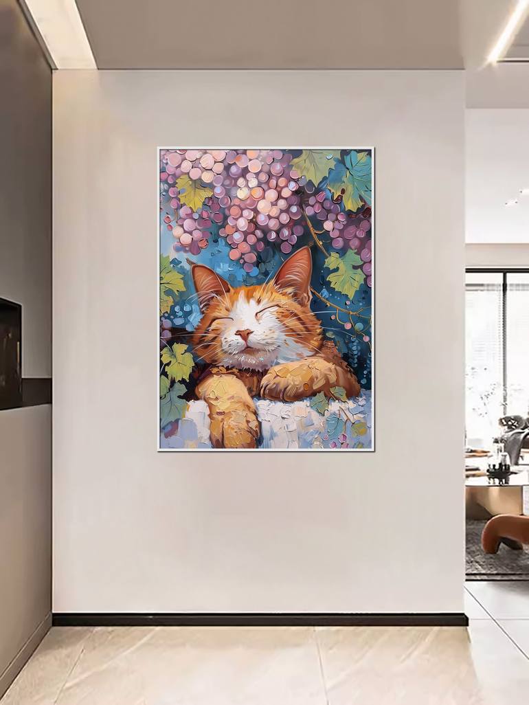 Original Art Deco Cats Painting by Shawn Lee