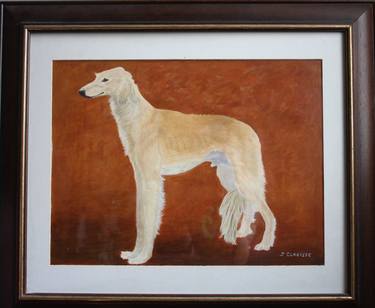 Original Figurative Dogs Paintings by Jacqueline Clarisse