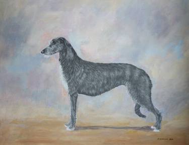 Original Figurative Dogs Paintings by Jacqueline Clarisse