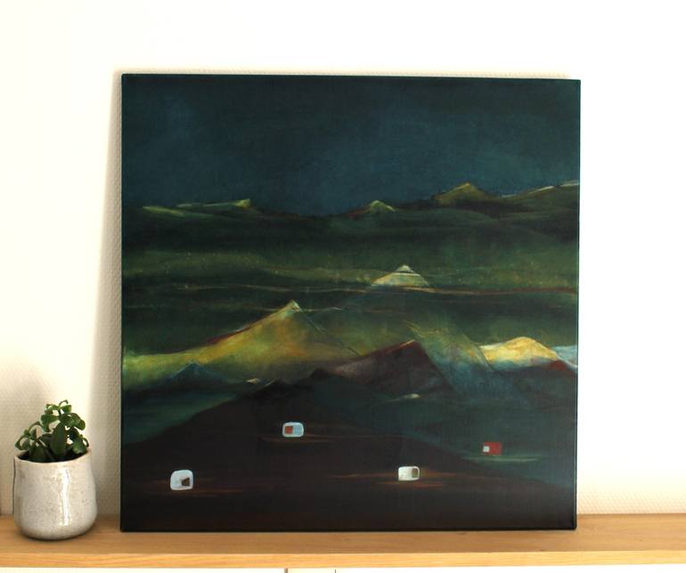 Original Abstract Landscape Painting by Odile Goffin