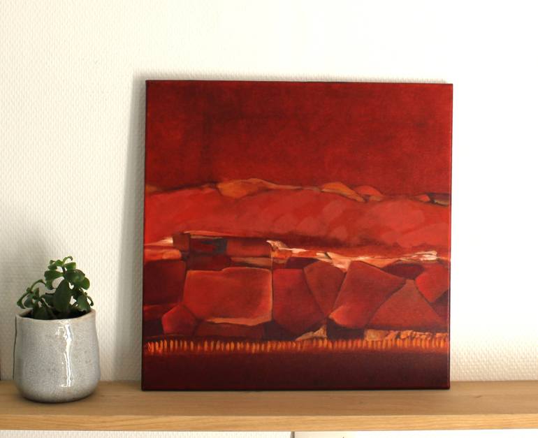 Original Abstract Language Painting by Odile Goffin