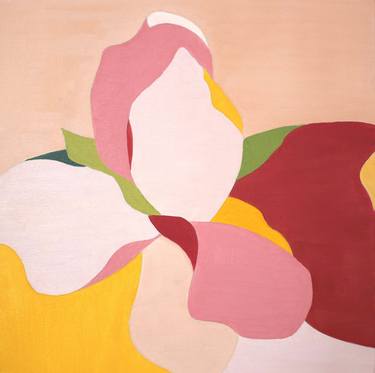 Original Abstract Floral Paintings by Odile Goffin