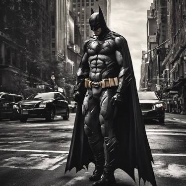 batman walking around in new york city print thumb