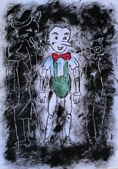 Original Black & White Cartoon Printmaking by Svetlana Grishkovec-Kiisky