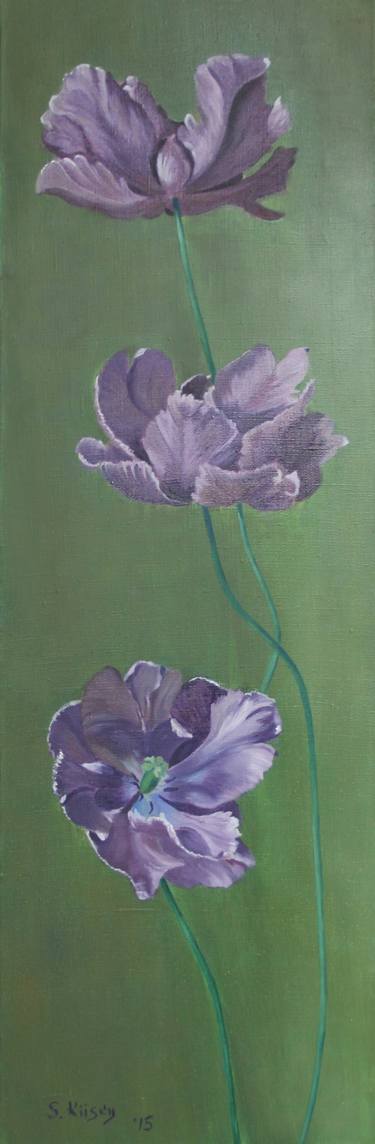 Original Art Deco Floral Paintings by Svetlana Grishkovec-Kiisky