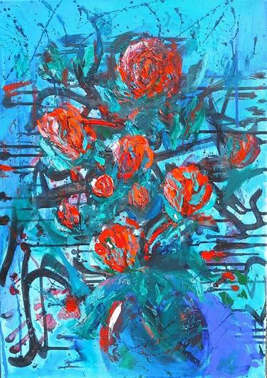 Original Abstract Expressionism Floral Paintings by Svetlana Grishkovec-Kiisky