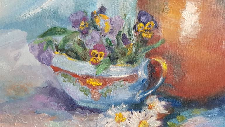 Original Expressionism Floral Painting by Svetlana Grishkovec-Kiisky