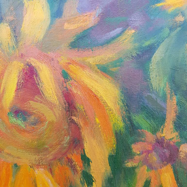 Original Expressionism Floral Painting by Svetlana Grishkovec-Kiisky