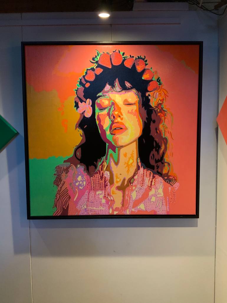 Original Pop Art Women Painting by Ludo Knaepkens