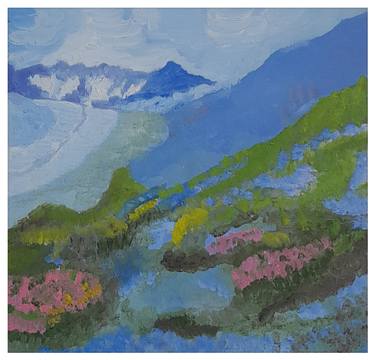 Mountain landscape - Oil on canvas cardboard - 30x30 thumb