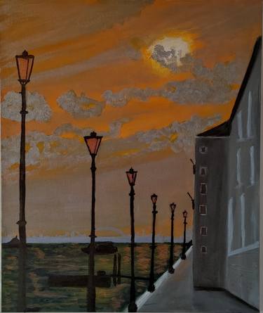 Street Lamps illuminate The Venetian foundation -  50x60 thumb