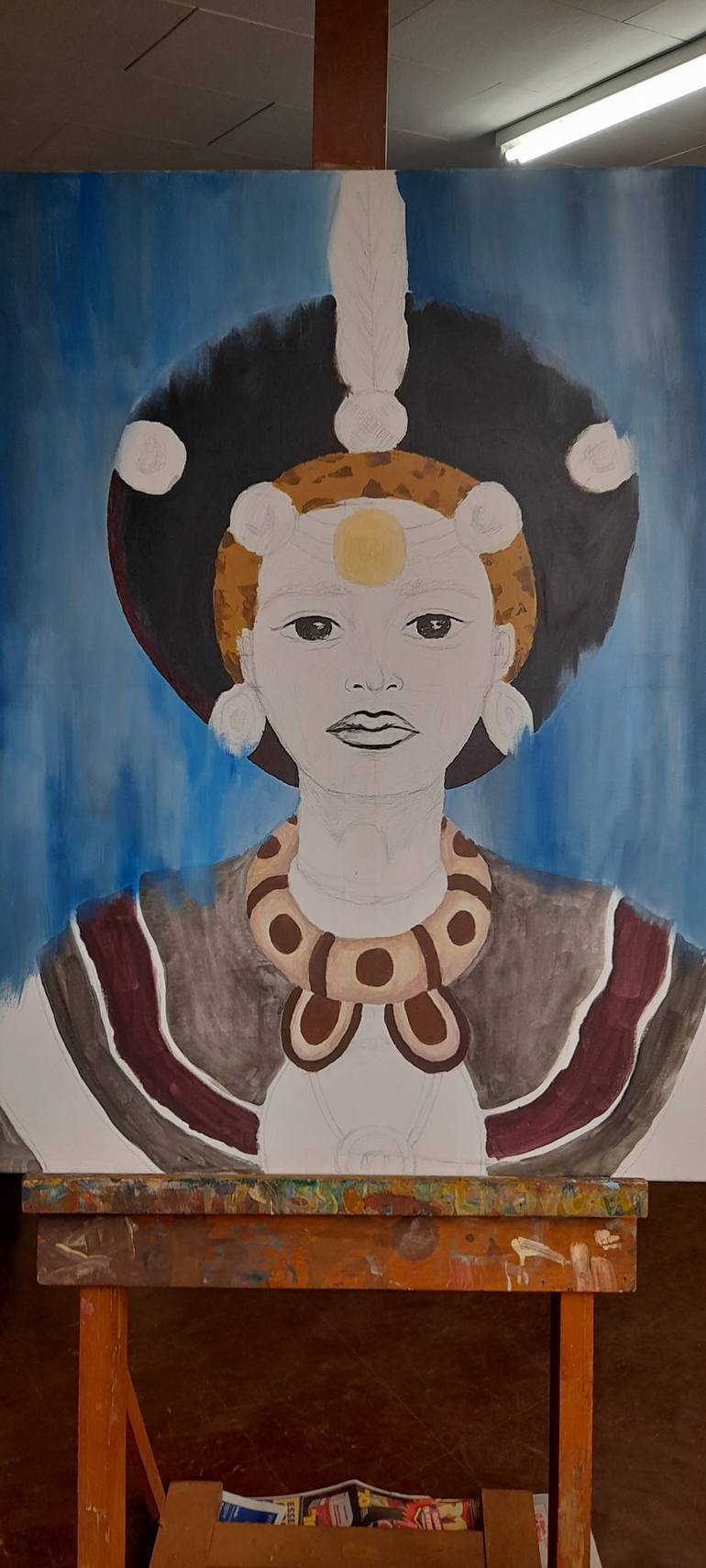 Original Abstract Women Painting by Andiswa Mabunda