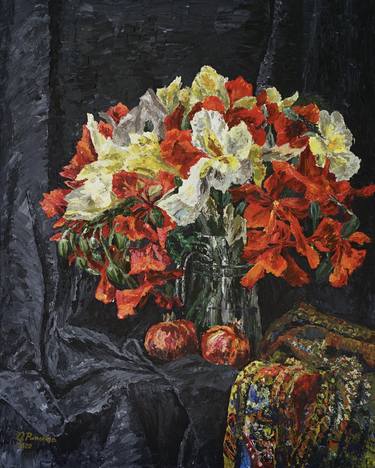 Original Fine Art Floral Paintings by Olga Panarina