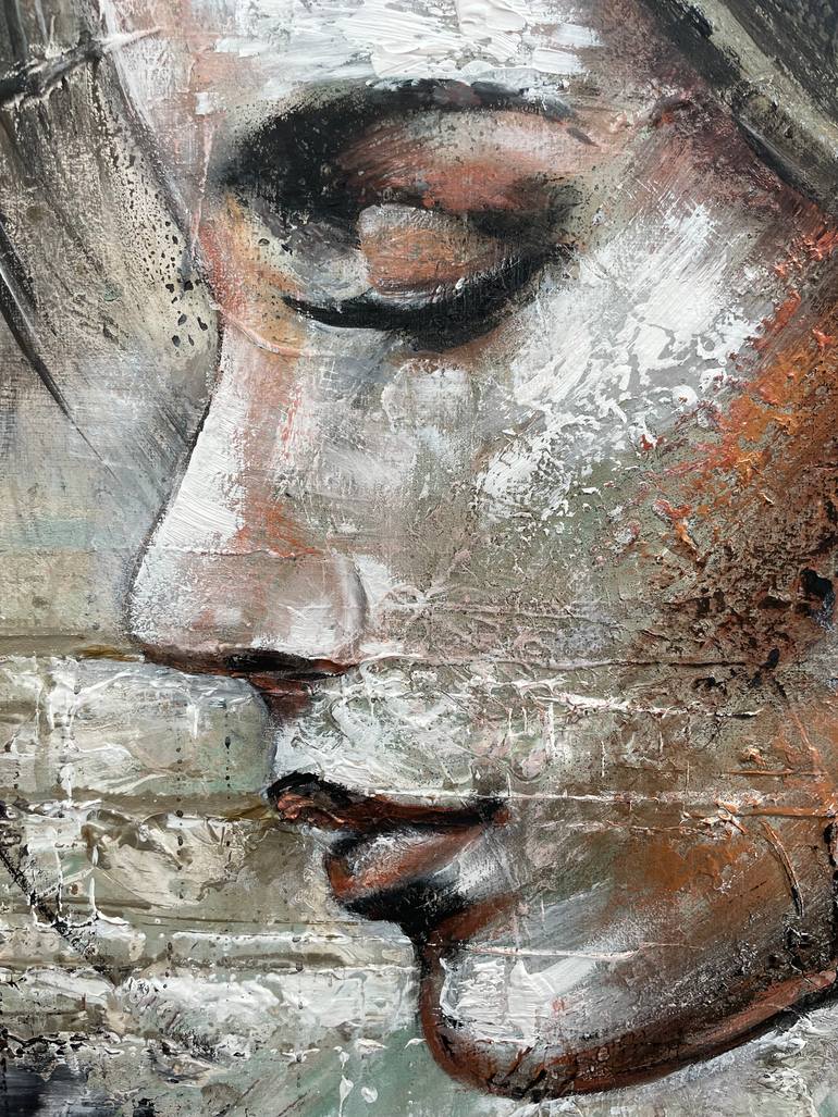 Original Abstract Expressionism Portrait Painting by Ilona Hendriks