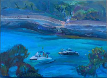 Original Yacht Painting by Olga Kublanova