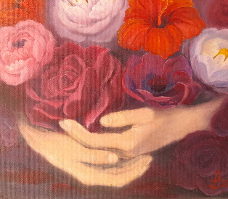 Original Symbolism Floral Painting by Blanka Stavrinos