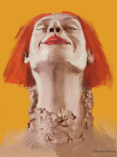 Original Expressionism People Mixed Media by Rita Mertens