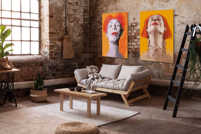 Original Expressionism People Mixed Media by Rita Mertens