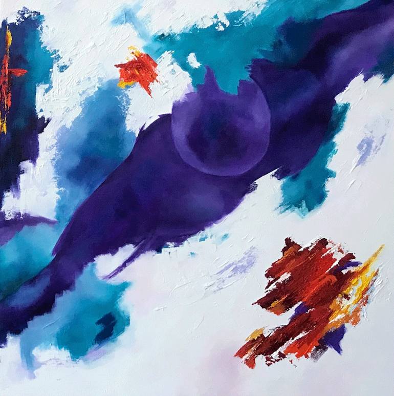 Original Abstract Expressionism Love Painting by Karen Klucowicz