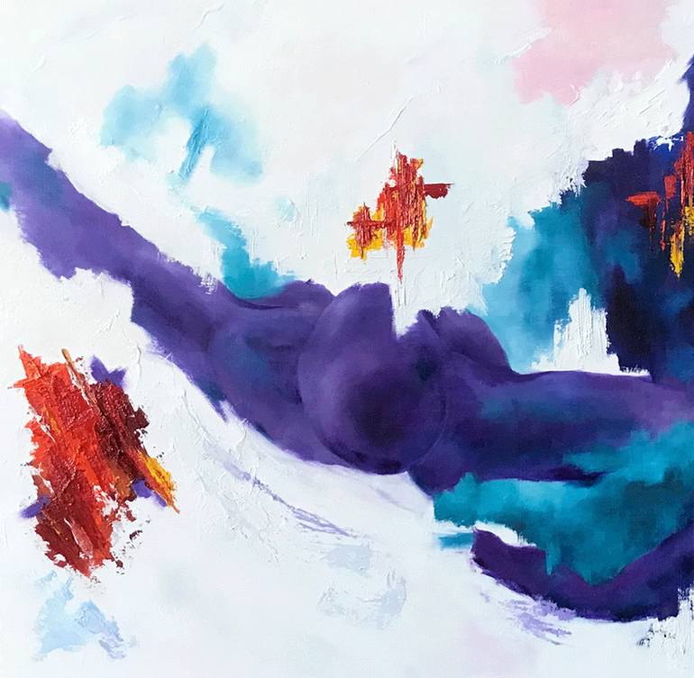 Original Abstract Expressionism Love Painting by Karen Klucowicz