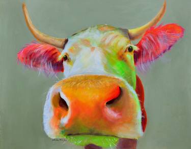 Print of Pop Art Cows Paintings by Sheila Moya Harris