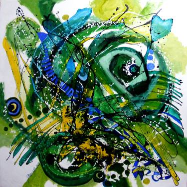 ABSTRACT original art by E.Bissinger" CRAIUL VERDE" thumb