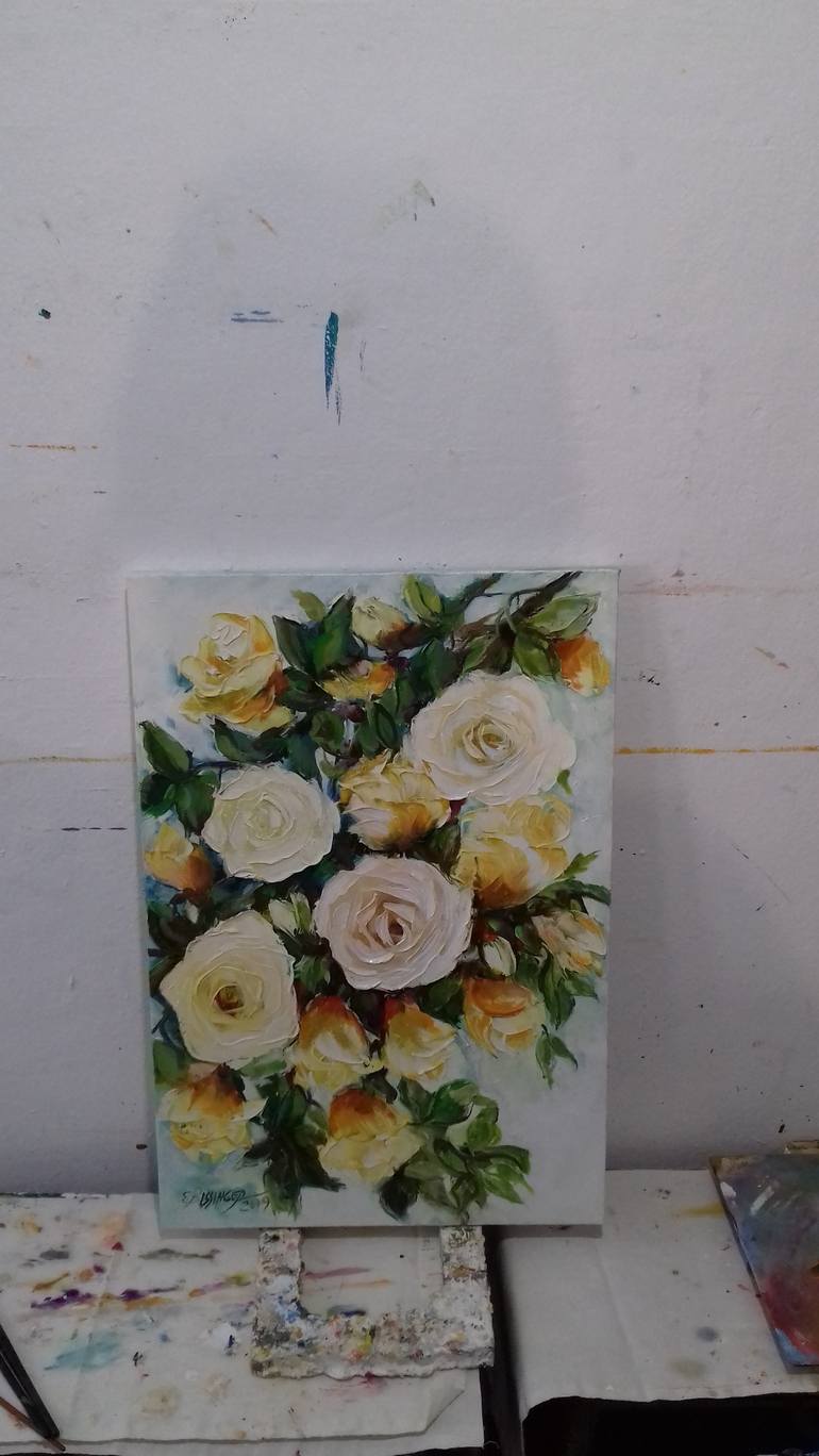 Original Floral Painting by Elena Bissinger