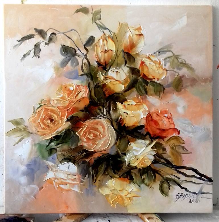 Original Floral Painting by Elena Bissinger