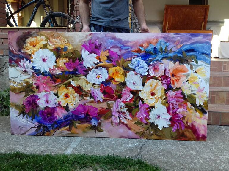 Original Floral Painting by Elena Bissinger